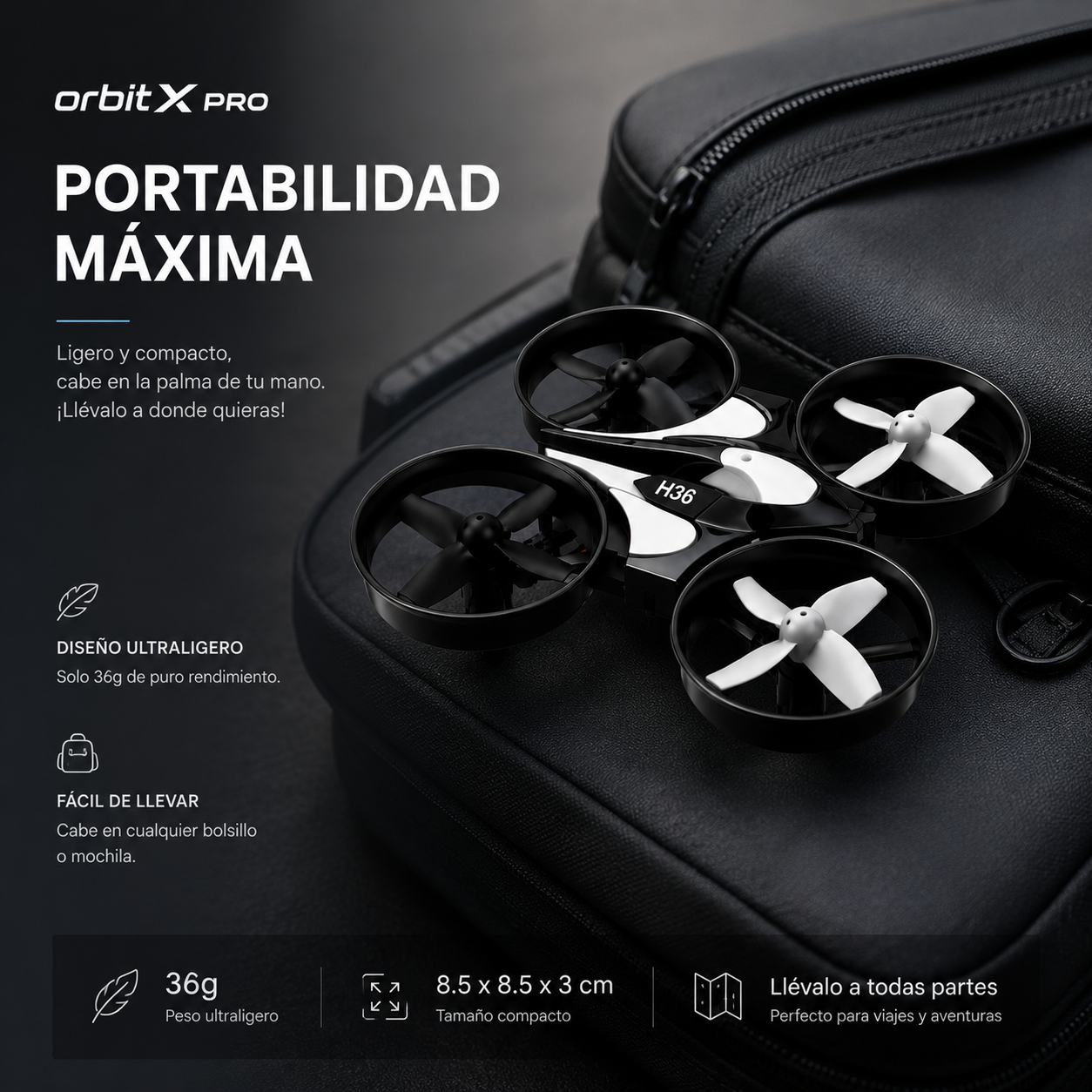 🚀 OrbitX™ Mini Dron con Cámara HD + Vuelo Inteligente + Control Fácil + Garantía Extendida + Accesorios Exclusivos de Regalo 🎁