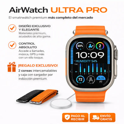⌚ SmartWatch ULTRA PRO con 2 correas incluidas + caja y cargador por inducción premium + REGALO EXCLUSIVO 🔥