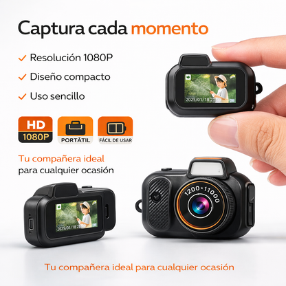 🎬MiniCam Pro X™ – Cámara Portátil HD | Tecnología Compacta + Grabación 1080P ⚡
