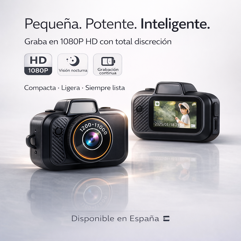 🎬MiniCam Pro X™ – Cámara Portátil HD | Tecnología Compacta + Grabación 1080P ⚡