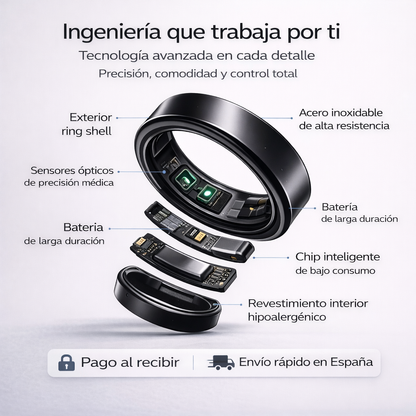 Anillo Inteligente Air Ring® — Sueño · Salud · Fitness 24/7 | Caja + Cargador Incluidos 🔥