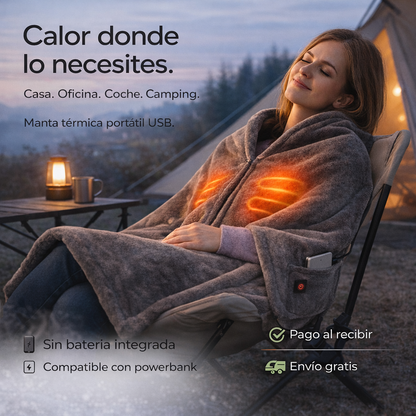 ❄️ Manta Eléctrica ThermaViva 60 – Manta de Invierno con Calor Ajustable, Control USB y Calor Rápido ♨️
