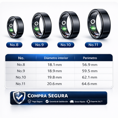 Anillo Inteligente Air Ring® — Sueño · Salud · Fitness 24/7 | Caja + Cargador Incluidos 🔥