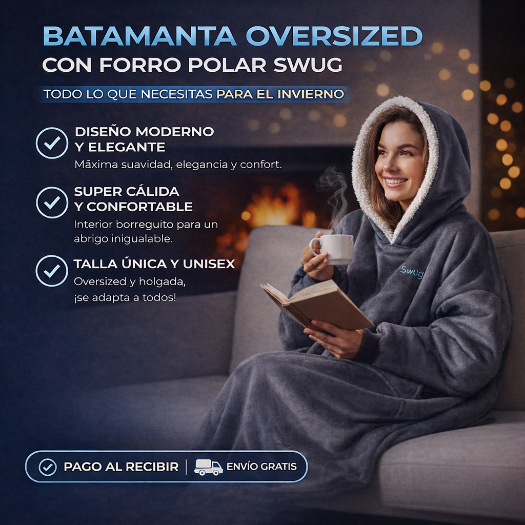 ❄️ Batamanta Sudadera Oversized con Forro Polar e Bolsillo Central GIGANTE + REGALO EXCLUSIVO 🔥
