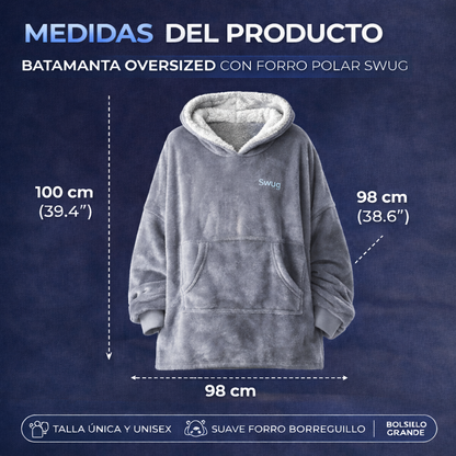 ❄️ Batamanta Sudadera Oversized con Forro Polar e Bolsillo Central GIGANTE + REGALO EXCLUSIVO 🔥