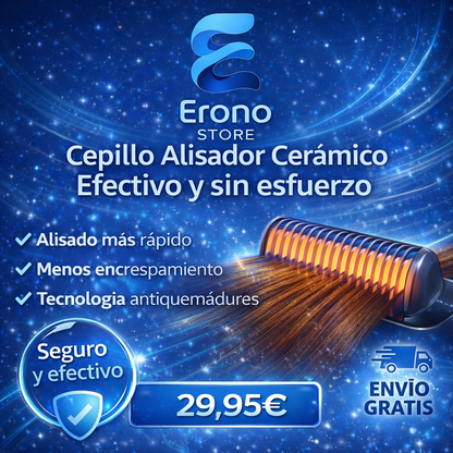 ⚡ Cepillo Alisador Cerámico Profesional 2 en 1 – Alisa, Moldea y Reduce el Frizz en Minutos 💇‍♀️