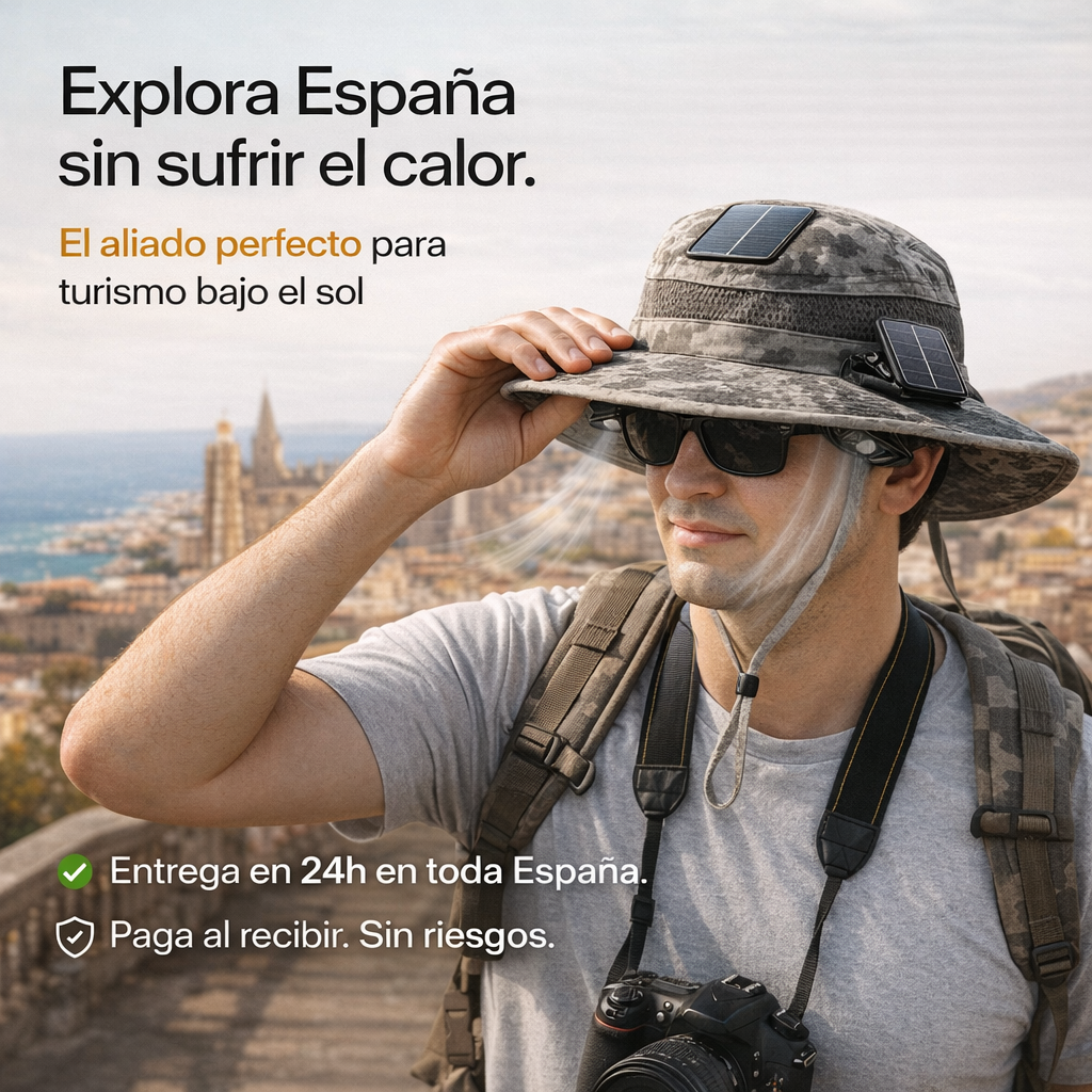 ☀️ Solarix Sombrero Anticalor con Enfriamiento Solar + Descuento de Verano  - Hasta -50% HOY 🔥