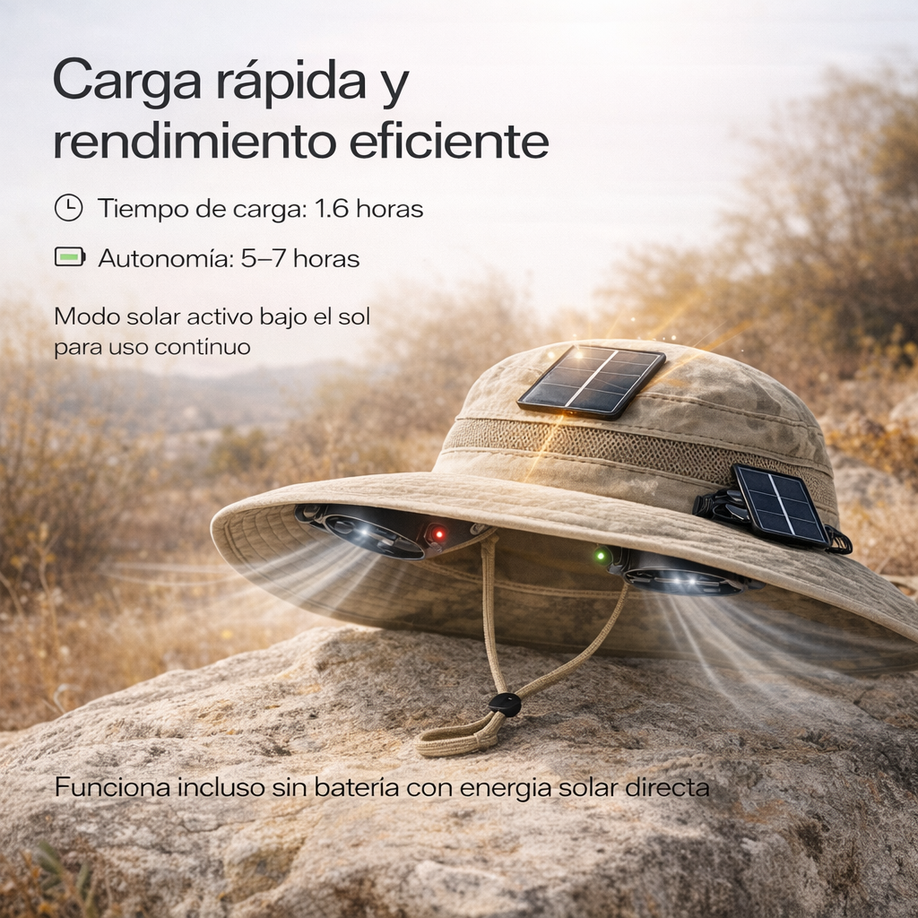 ☀️ Solarix Sombrero Anticalor con Enfriamiento Solar + Descuento de Verano  - Hasta -50% HOY 🔥