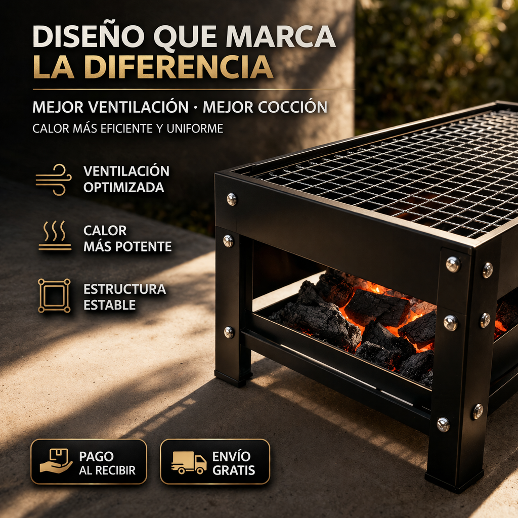 🍖 GRILL  – Parrilla Portátil con Cuchillo Japonés de Regalo 🔪