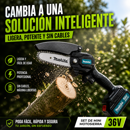 CortaVolt 48™ – Mini Motosierra Portátil 6” | Ligera, Potente y Fácil de Usar con Una Sola Mano