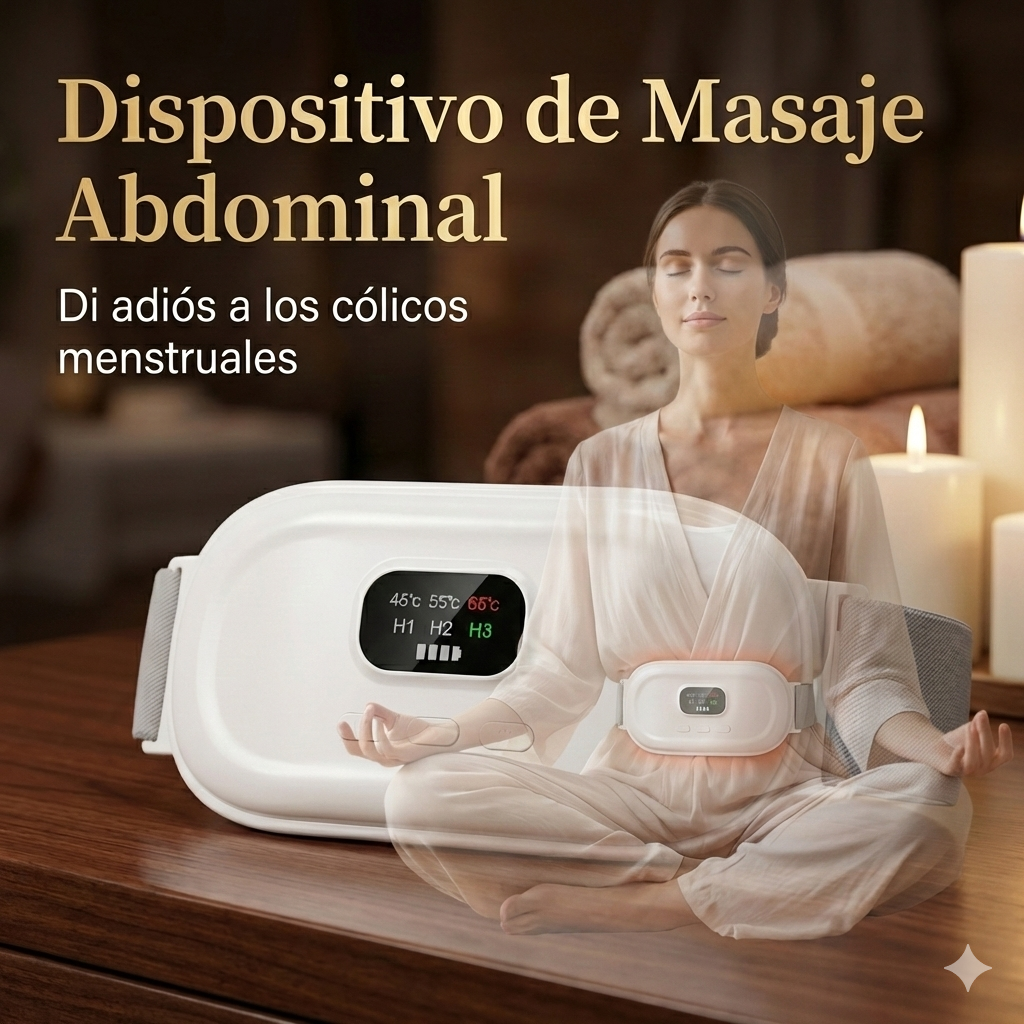 🌸 CINTURÓN TÉRMICO CON MASAJE PARA CÓLICOS MENSTRUALES 🔥