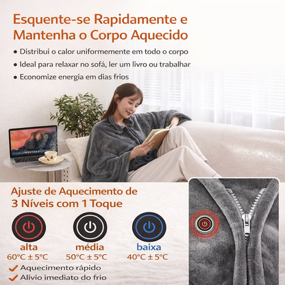 ❄️ Manta Eléctrica ThermaViva 60 – Manta de Invierno con Calor Ajustable, Control USB y Calor Rápido ♨️