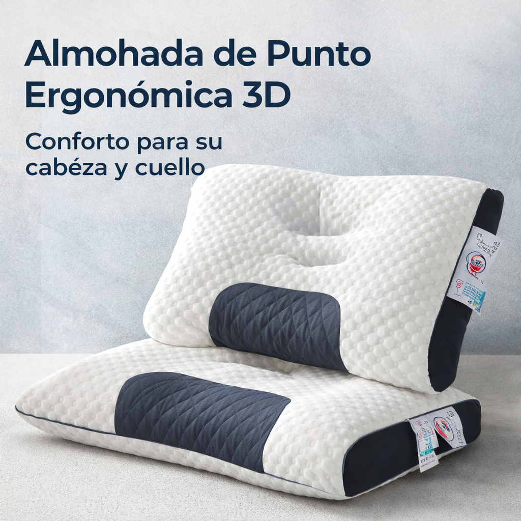 DreamSpa™ — Almohada Ergonómica 3D · Duerme Sin Dolor Cervical Desde la Primera Noche