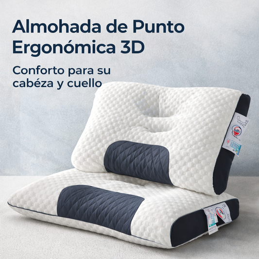 DreamSpa™ — Almohada Ergonómica 3D · Duerme Sin Dolor Cervical Desde la Primera Noche
