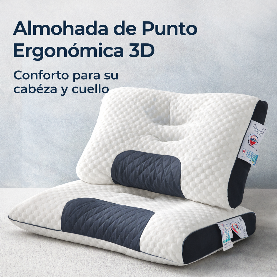 DreamSpa™ — Almohada Ergonómica 3D · Duerme Sin Dolor Cervical Desde la Primera Noche
