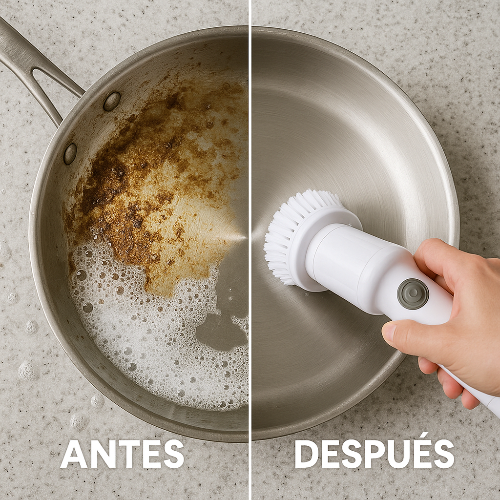 🧽 Depurador giratorio eléctrico, cepillo de limpieza inalámbrico para baño, depurador eléctrico con 5 cabezales de cepillo reemplazables ⚡