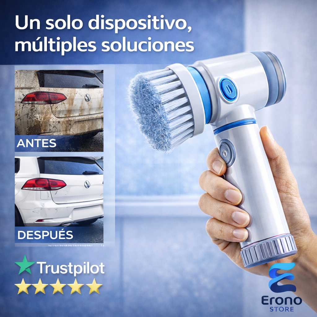 🧽 Depurador giratorio eléctrico, cepillo de limpieza inalámbrico para baño, depurador eléctrico con 5 cabezales de cepillo reemplazables ⚡
