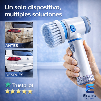 🧽 Depurador giratorio eléctrico, cepillo de limpieza inalámbrico para baño, depurador eléctrico con 5 cabezales de cepillo reemplazables ⚡