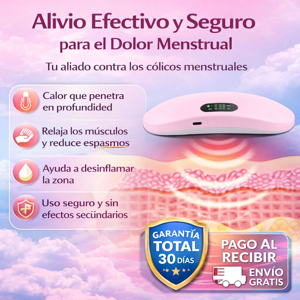 🌸 CINTURÓN TÉRMICO CON MASAJE PARA CÓLICOS MENSTRUALES 🔥