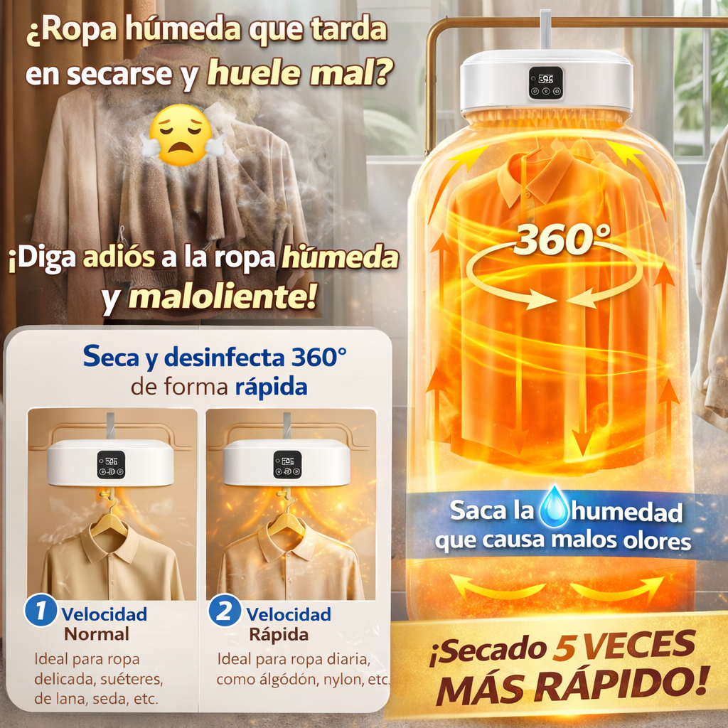 🌬️ Secador de Ropa Portátil Eléctrico Plegable con Esterilización UV 🧺