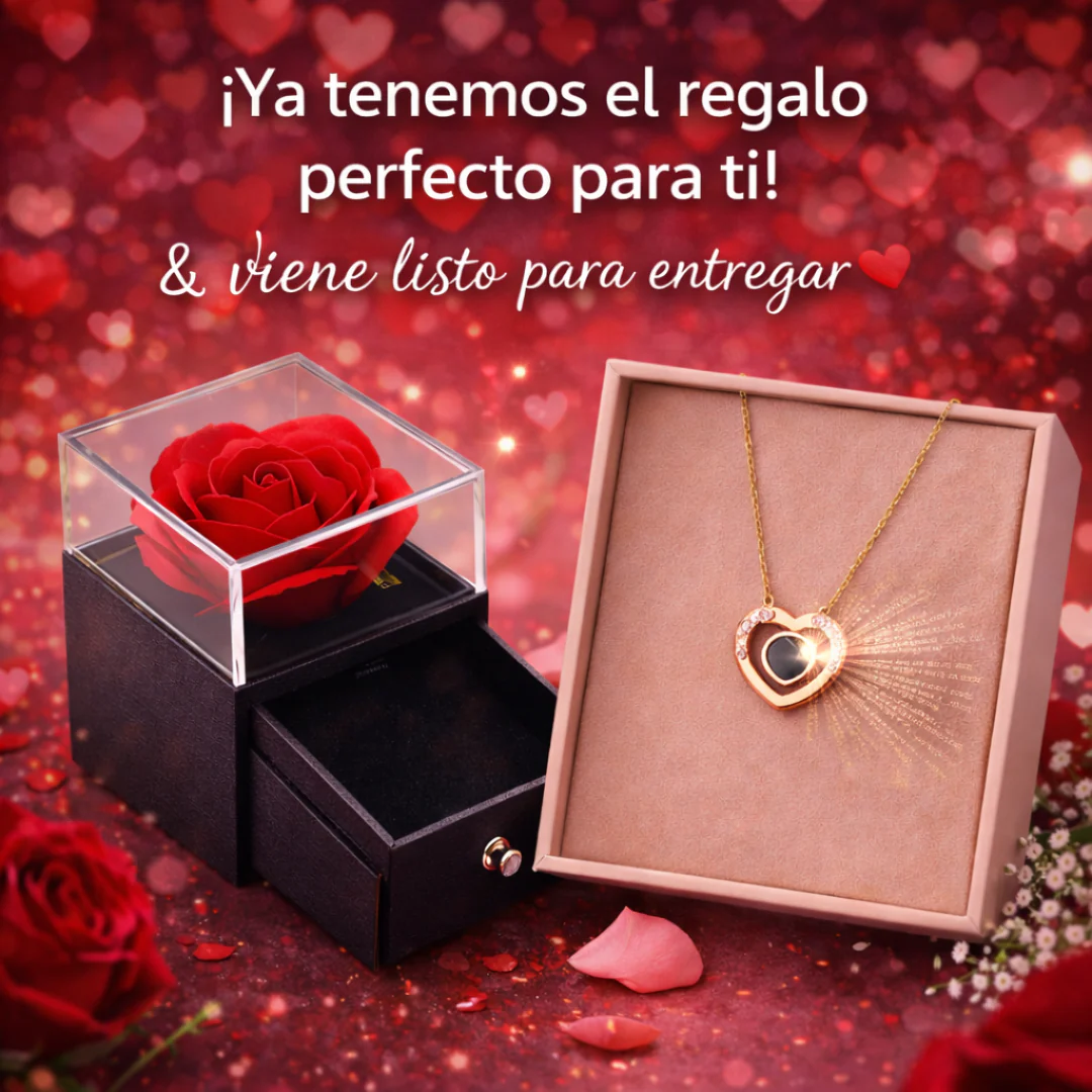 💖 Regalo Exclusivo San Valentín – Collar Rose “Te Amo” en 100 Idiomas