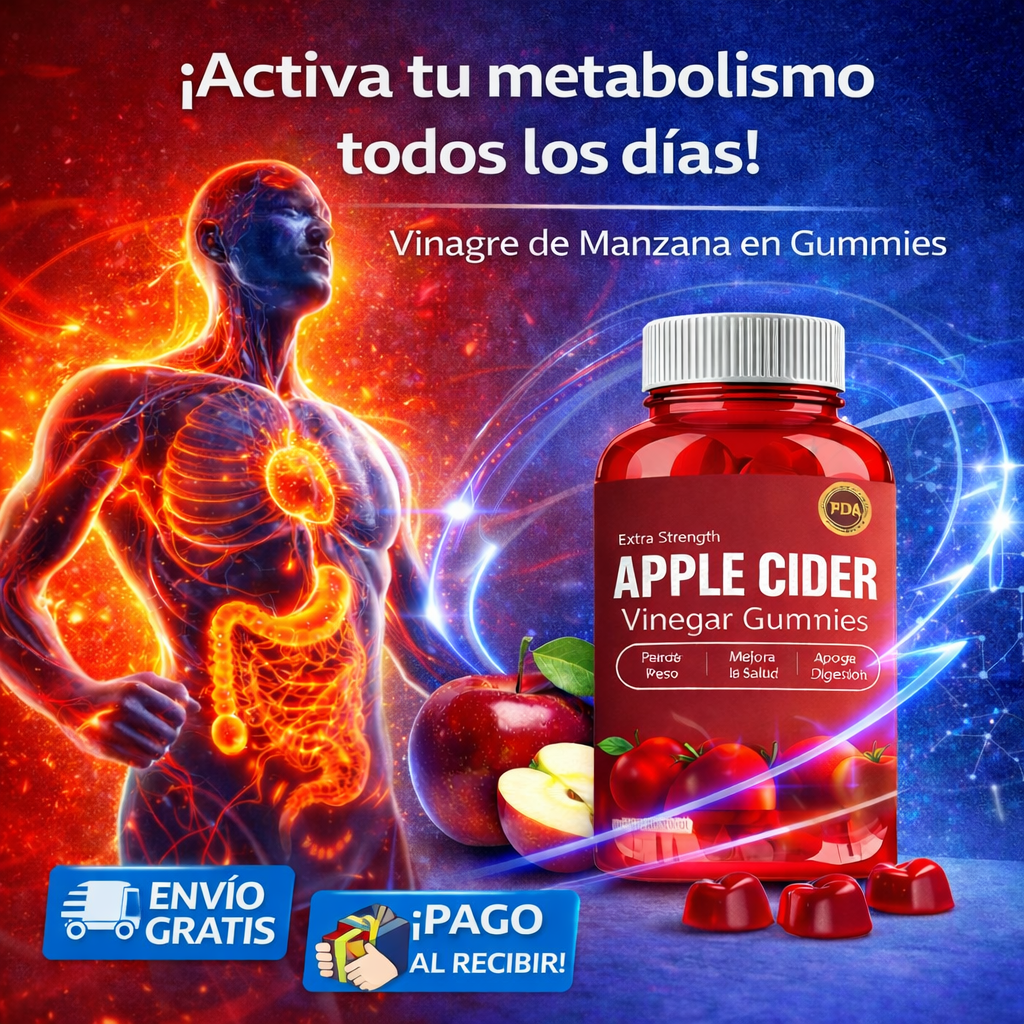 🍎 Gomitas de Vinagre de Manzana Premium – 60 Unidades | Sabor Delicioso y Bienestar Diario ✨