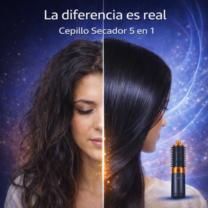 ✨ SalonLuxe – Cepillo Secador Profesional 5 en 1 | Caja Premium + 5 Cabezales Profesionales + ¡REGALO EXCLUSIVO! 🔥
