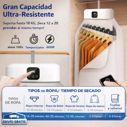 🌬️ Secador de Ropa Portátil Eléctrico Plegable con Esterilización UV 🧺