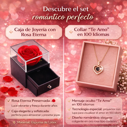 💖 Regalo Exclusivo San Valentín – Collar Rose “Te Amo” en 100 Idiomas