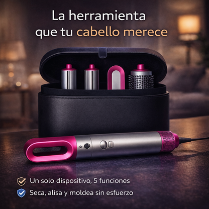 ✨ SalonLuxe – Cepillo Secador Profesional 5 en 1 | Caja Premium + 5 Cabezales Profesionales + ¡REGALO EXCLUSIVO! 🔥