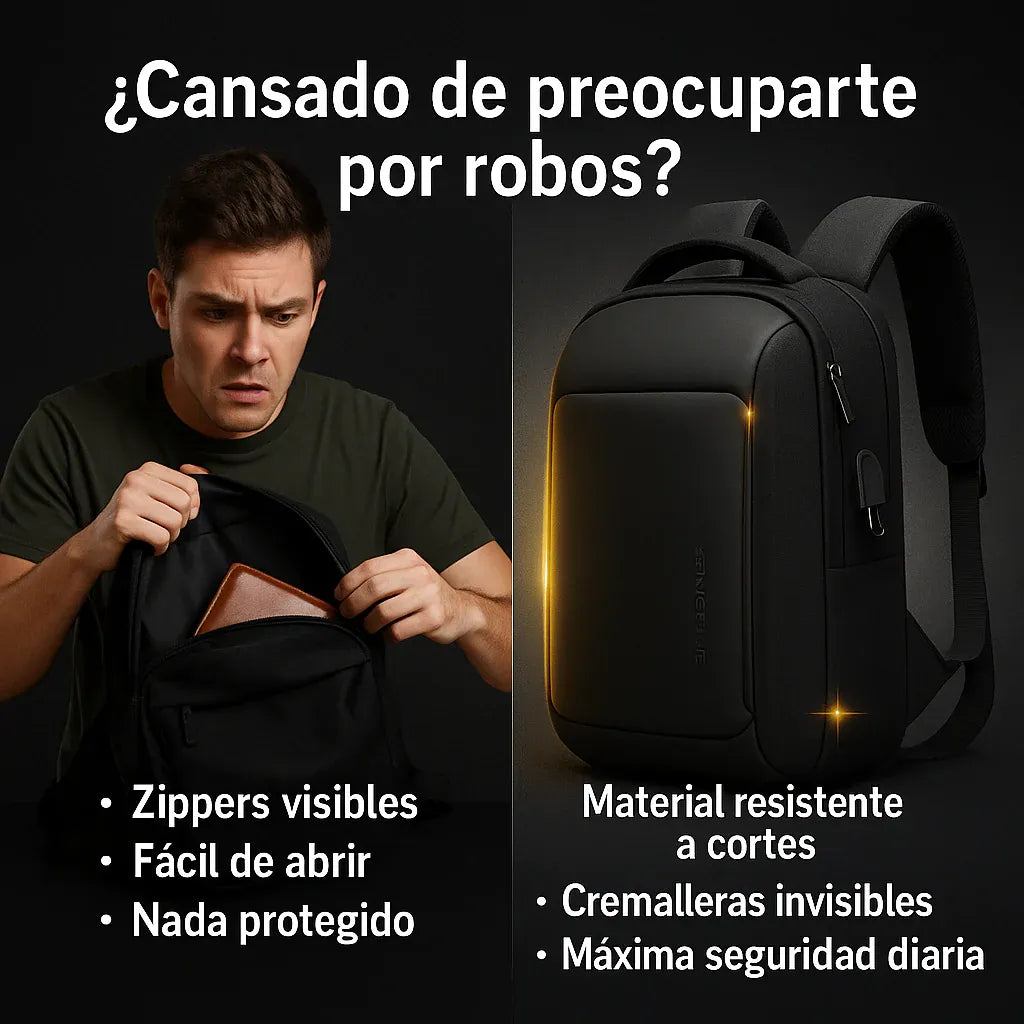 Bolso cruzado antirrobo negro - 70% SOLO HOY ¡APROVECHA AHORA!