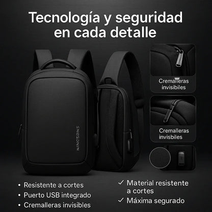 Bolso cruzado antirrobo negro - 70% SOLO HOY ¡APROVECHA AHORA!