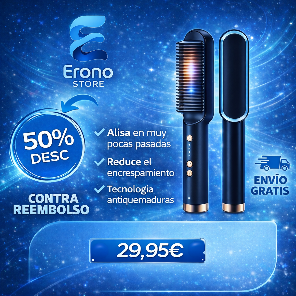 ⚡ Cepillo Alisador Cerámico Profesional 2 en 1 – Alisa, Moldea y Reduce el Frizz en Minutos 💇‍♀️