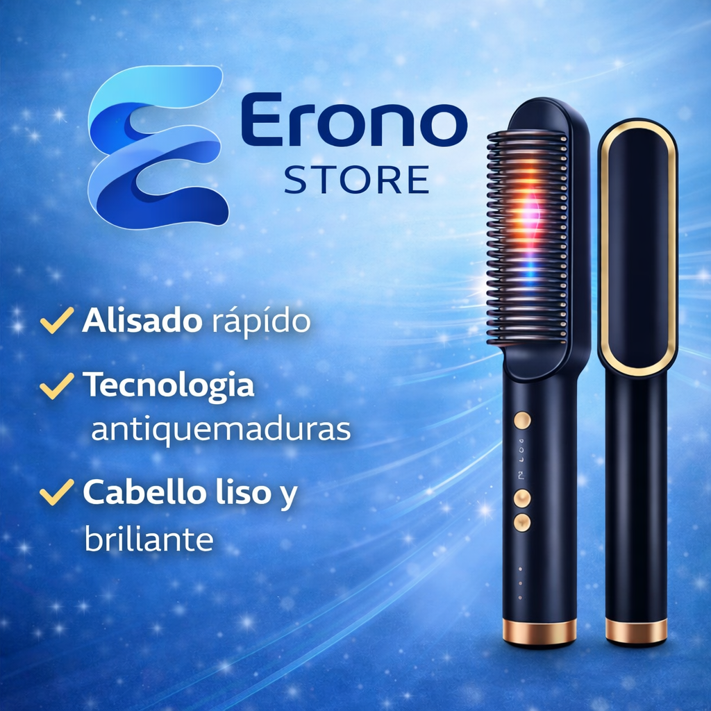 ⚡ Cepillo Alisador Cerámico Profesional 2 en 1 – Alisa, Moldea y Reduce el Frizz en Minutos 💇‍♀️