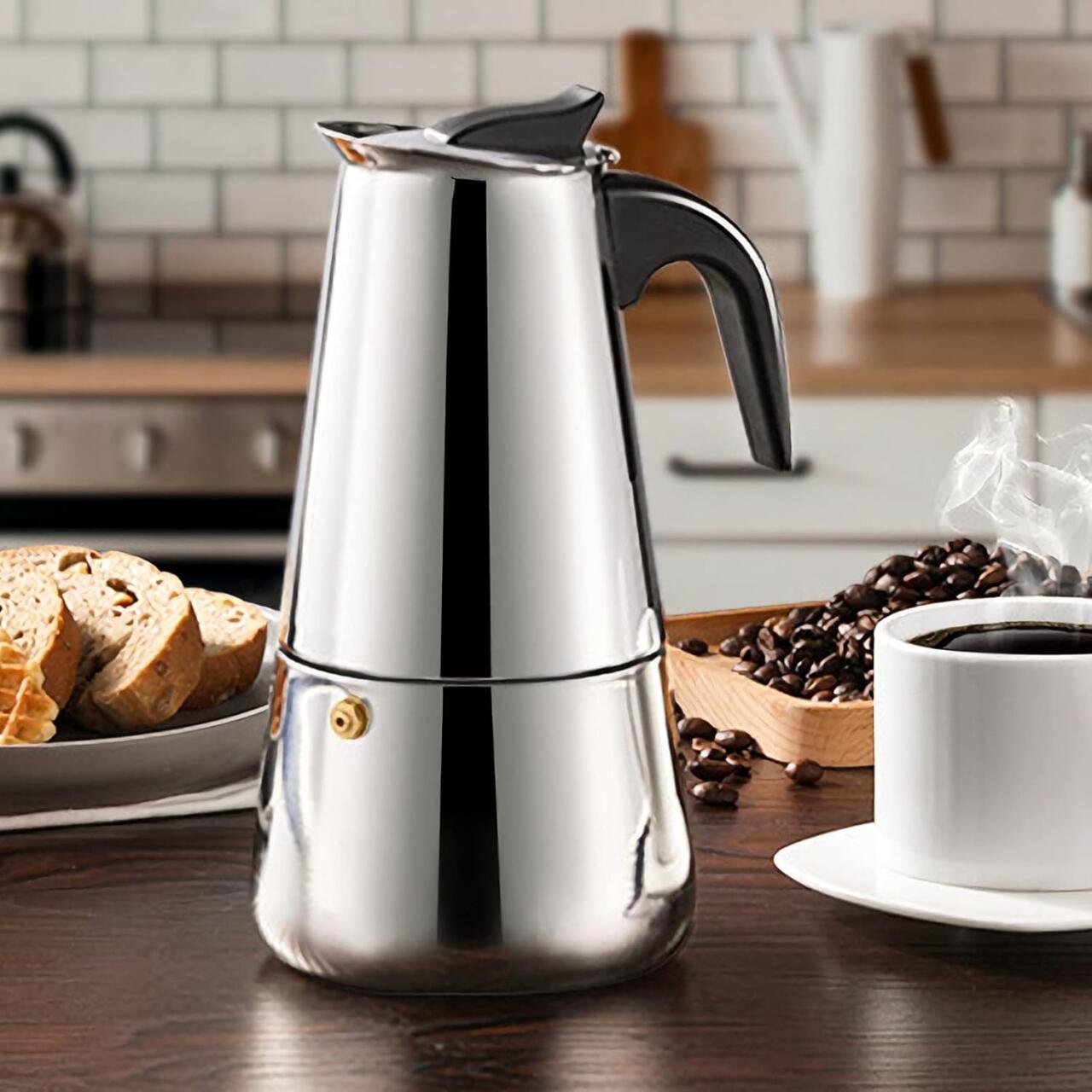Cafetera Italiana de 12 Tazas | 600ML 6 vasos (12 Tazas Tinteras)